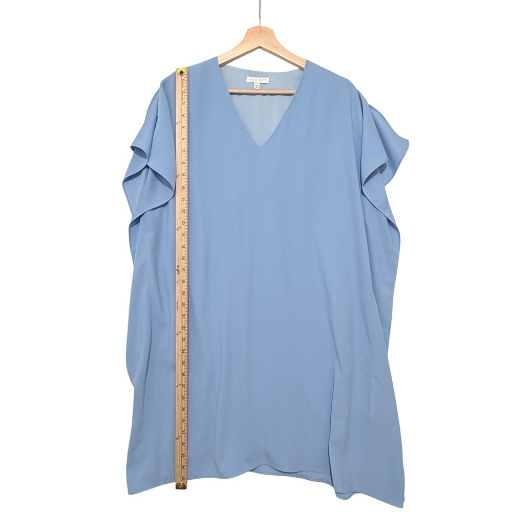 Anna Cate‎ Eva Light Blue V-Neck Caftan Shift Dress Small Coastal Easter Spring - Picture 3 of 8